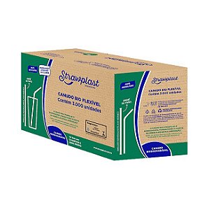 CANUDO FLEXIVEL BIODEGRADAVEL 21CM STRAWPLAT 3000 UNIDADES