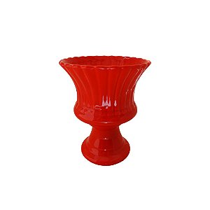 Vaso Espanha Pequeno Porcelana Vermelho Decorativo Flores