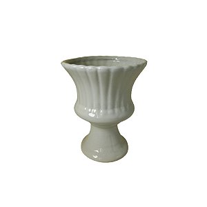 Vaso Espanha Pequeno Porcelana Cinza Decorativo Flor Natural