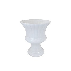 Vaso Espanha Pequeno Porcelana Branco Decorativo Flores