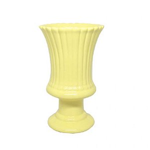 Vaso Espanha Grande Porcelana Amarelo Candy Decorativo Flor