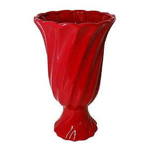 VASO TORCIDO CERAMICA VERMELHO