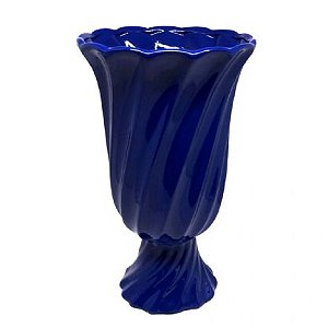 VASO TORCIDO CERAMICA AZUL MARINHO