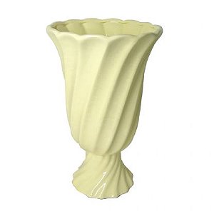 VASO TORCIDO CERAMICA AMARELO CANDY