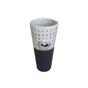 VASO CORACAO PONTILHADO PRATA