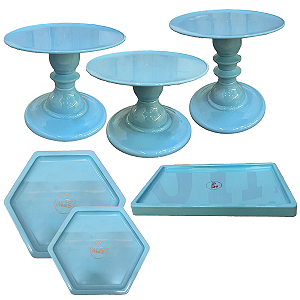 Kit Festa Mosaico Azul Céu Peças Decorativas Só Boleiras