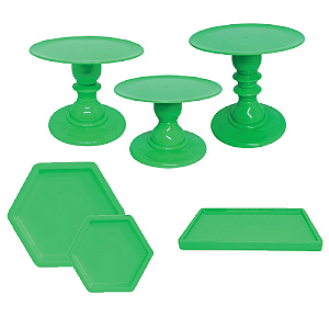 Kit Festa Mosaico Verde Limão Peças Decorativas Só Boleiras