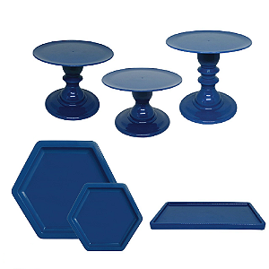 Kit Festa Mosaico Azul Petróleo Peça Decorativa Só Boleiras