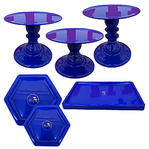 Kit Festa Mosaico Azul BIC Peças Decorativas Só Boleiras