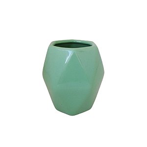 VASO PORCELANA SEXTAVADO BAIXO VERDE