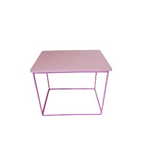 CUBO DE ALTURA DE FERRO RETANGULAR PEQUENO ROSA