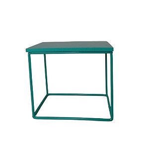 CUBO DE ALTURA DE FERRO RETANGULAR PEQUENO VERDE AGUA