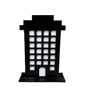 DISPLAY MDF PREDIO RETANGULAR PRETO