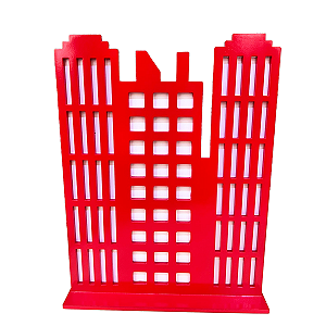 DISPLAY MDF PREDIO TRIPLO VERMELHO