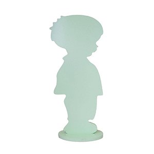 Display Menino Decorativo Chá Revelação MDF Verde Candy