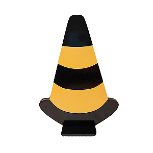 DISPLAY MDF CONE DE TRANSITO PRETO-AMARELO