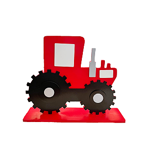 Display Mdf Trator Vermelho Decorativo Para Festa Temática