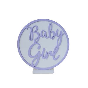 Display Baby Girl Decorar Chá Revelação MDF Branco Lilás