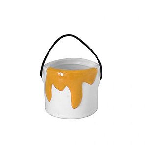 CACHEPOT BALDE DE TINTA AMARELO