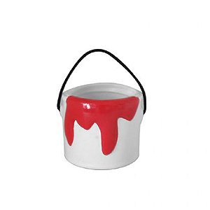 CACHEPOT BALDE DE TINTA VERMELHO