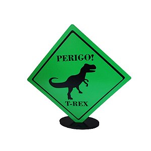 DISPLAY MDF PLACA DINOSSAURO T-REX VERDE