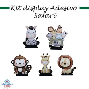 Kit Display Adesivo Decorativo Safari Placa Totem De Mdf