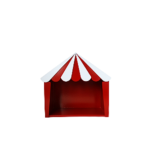 Mini Tenda Circo Vermelho Branco Festa Decoração MDF
