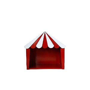 Mini Tenda Circo Vermelho Branco Festa Decoração MDF