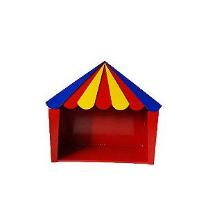 Tenda Circo Vermelho Amarelo Azul Decoração Festa Circo MDF