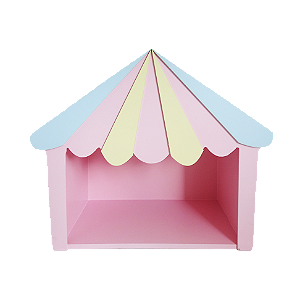 Tenda Circo Rosa Bebê Azul Amarelo Candy Decoração Circo MDF