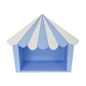 Tenda Circo Azul  Bebê Branco Festa Decoração Circo MDF