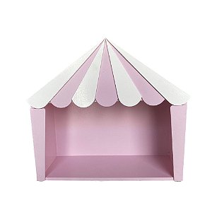 Tenda Circo Rosa Bebê Branco Festa Decoração Circo MDF