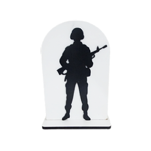 Display MDF Soldado Fuzil Em Pé MDF Decoração Festa