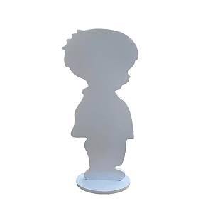 Display Menino Decorativo Chá Revelação MDF Azul Bebê