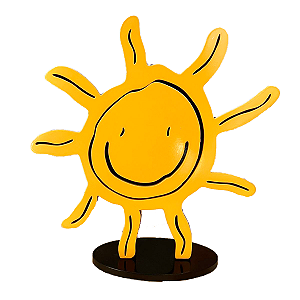 DISPLAY MDF SOL SORRINDO BASE PRETA