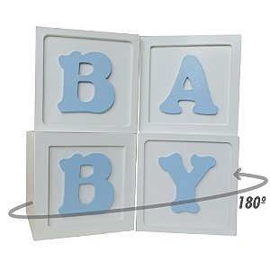 JOGO DE CUBOS BABY DOURADO/AZUL BEBE 15X15