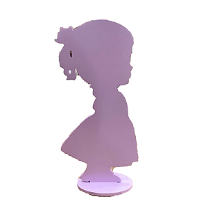 Display Menina Decorativo Chá Revelação MDF Rosa Bebê