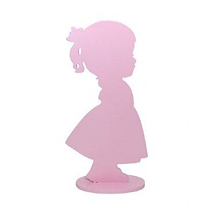 Display Menina Decorativo Chá Revelação MDF Rosa Bebê