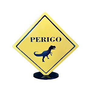 DISPLAY PLACA PERIGO DINOSSAURO