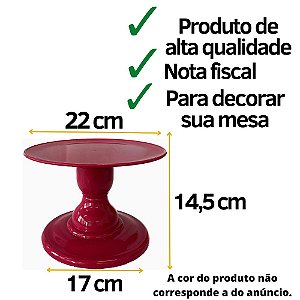 Prato Mosaico Pé Simples Só Boleiras 14,5X22 Rose