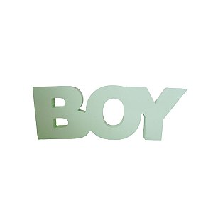 Display MDF Placa Decora Palavra Boy Verde Candy Modelo 2