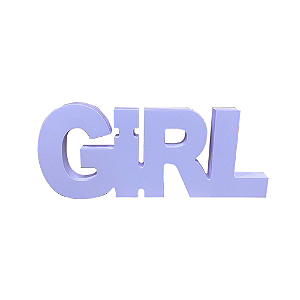 Palavra Girl Modelo 3 Decoração Chá de Bebê MDF Lilás