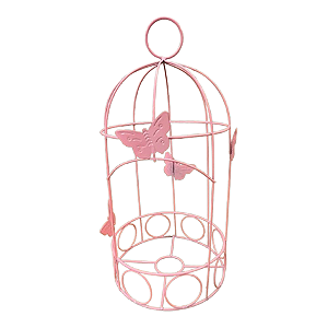 Gaiola Cute Borboleta Médio Rosa Decorativa Temática Festa
