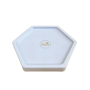 Bandeja Mosaico Sextavada Grande Azul Claro Candy Decorativa
