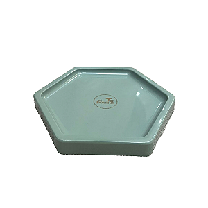 BANDEJA MOSAICO SEXTAVADA GDE 18CM VERDE MENTA