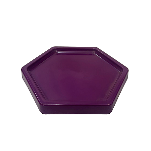 Bandeja Mosaico Sextavada Grande Roxo Decorativa Para Festa