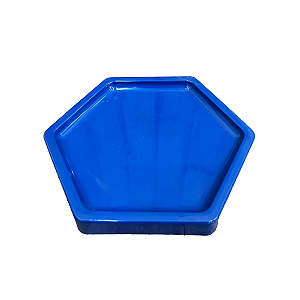 Bandeja Mosaico Sextavada Grande Azul Petróleo Decorativa