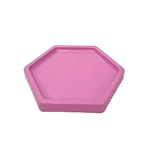 Bandeja Mosaico Sextavada Grande Rosa Decorativa Para Festa