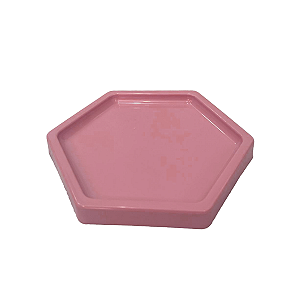Bandeja Mosaico Sextavada Grande Rose Decorativa Para Festa