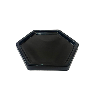 Bandeja Mosaico Sextavada Grande Preto Decorativa Para Festa